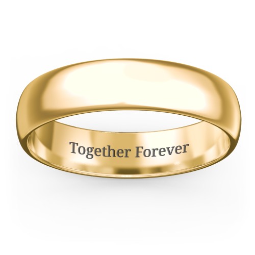 Men's Classic Half Round Wedding Band - 5mm Width