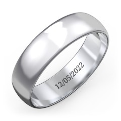 Men's Classic Half Round Wedding Band - 6mm Width