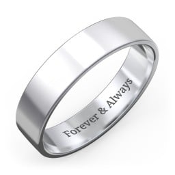 Men's Classic Flat Wedding Band - 5mm Width