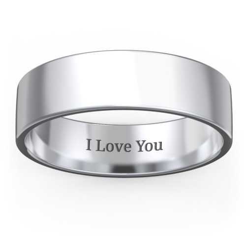 Men's Classic Flat Wedding Band - 6mm Width