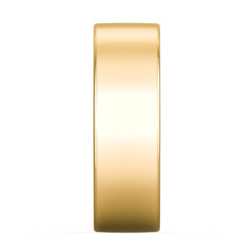 Men's Classic Flat Wedding Band - 7mm Width – 9kt Yellow Gold