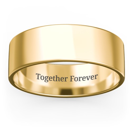 Men's Classic Flat Wedding Band - 7mm Width – 9kt Yellow Gold