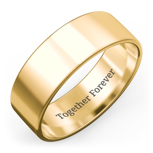 Men's Classic Flat Wedding Band - 7mm Width – 9kt Yellow Gold