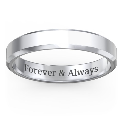Men's Beveled Edge Wedding Band - 4mm Width – Sterling Silver