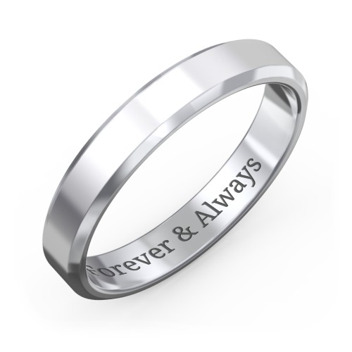 Men's Beveled Edge Wedding Band - 4mm Width – Sterling Silver