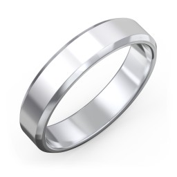 Men's Beveled Edge Wedding Band - 5mm Width