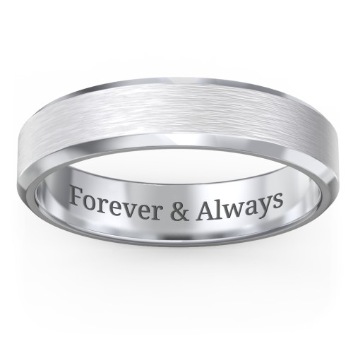 Men's Beveled Edge Wedding Band - 5mm Width – Sterling Silver