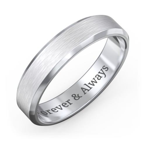Men's Beveled Edge Wedding Band - 5mm Width – Sterling Silver