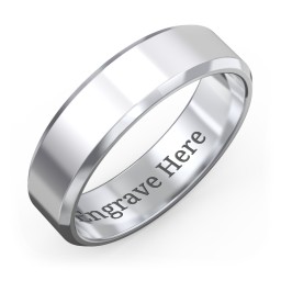 Men's Beveled Edge Wedding Band - 6mm Width