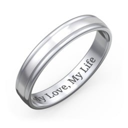 Men's Round Edge Wedding Band - 4mm Width