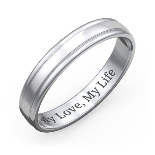 Men's Round Edge Wedding Band - 4mm Width – Sterling Silver