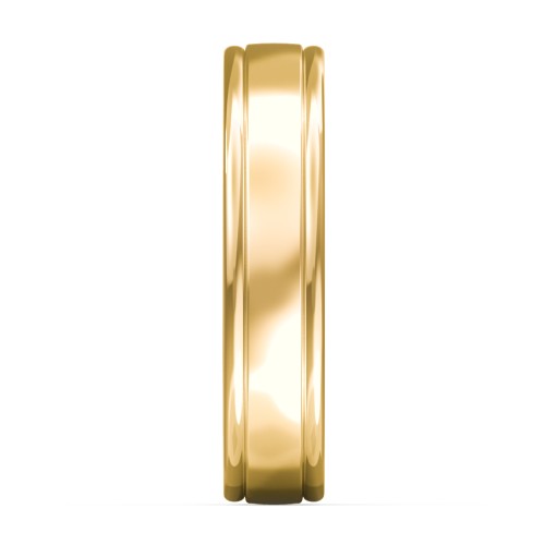 Men's Round Edge Wedding Band - 5mm Width – 9kt Yellow Gold
