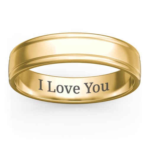 Men's Round Edge Wedding Band - 5mm Width – 9kt Yellow Gold