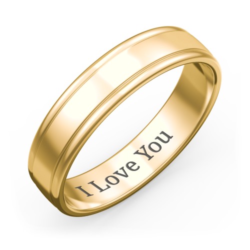 Men's Round Edge Wedding Band - 5mm Width – 9kt Yellow Gold