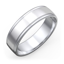 Men's Round Edge Wedding Band - 6mm Width