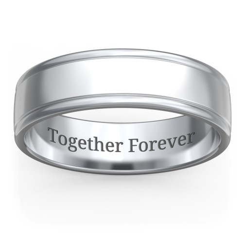 Men's Round Edge Wedding Band - 6mm Width