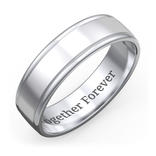 Men's Round Edge Wedding Band - 6mm Width