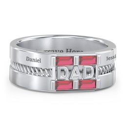 Men’s “Dad” Ring with Baguette Cut Gemstones
