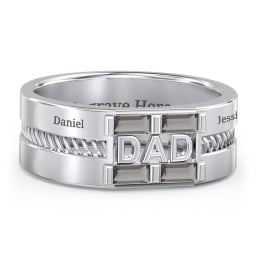Men’s “Dad” Ring with Baguette Cut Gemstones