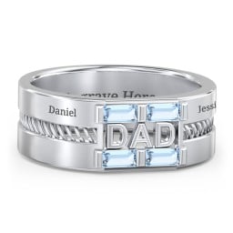 Men’s “Dad” Ring with Baguette Cut Gemstones