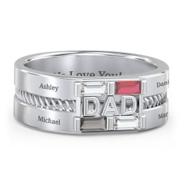 Men’s “Dad” Ring with Baguette Cut Gemstones
