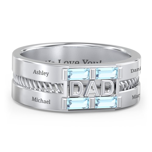 Men’s “Dad” Ring with Baguette Cut Gemstones
