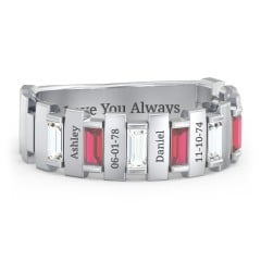 Men's 6-Stone Vertical Baguette Ring