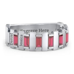 Men's 6-Stone Vertical Baguette Ring