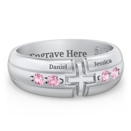 Men’s 4-Stone Cross Ring