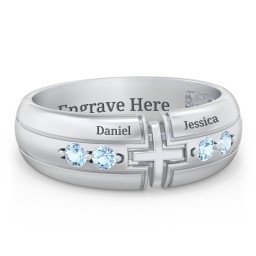 Men’s 4-Stone Cross Ring