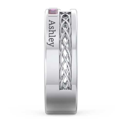 Men’s Cross Ring with East-West Baguette Gemstones