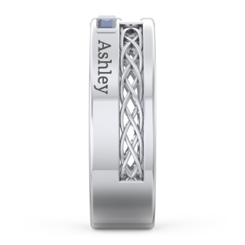 Men’s Cross Ring with East-West Baguette Gemstones