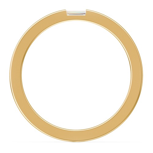 Men’s Baguette Gemstone Wedding Band – 9kt Yellow Gold with Cubic Zirconia