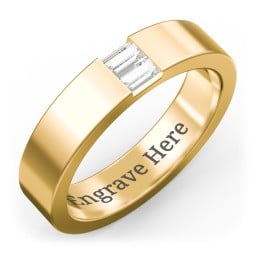 Men’s Baguette Gemstone Wedding Band