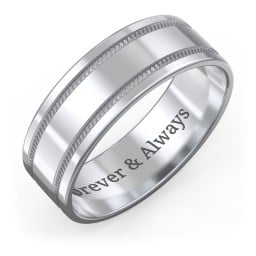 Men’s Wedding Band with Grooved Rope Texture