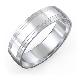 Men’s Wedding Band with Double Step Edge