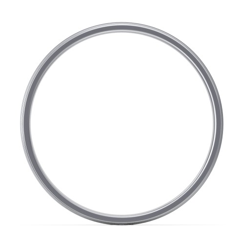 Men’s Wedding Band with Double Step Edge – Sterling Silver