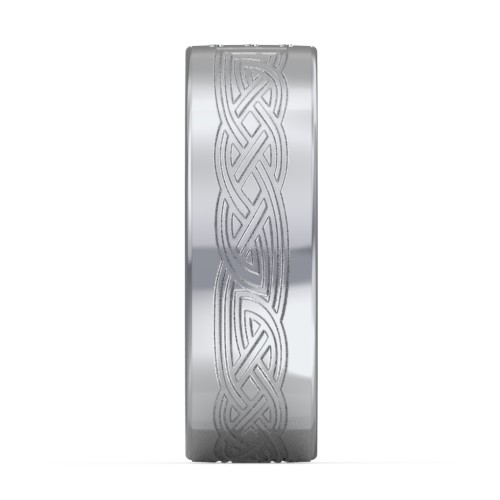 Men’s Celtic Trinity Knot Wedding Band with Accents – Sterling Silver with White Premium Zirconia