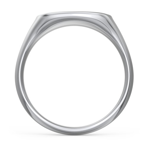 Men’s Round Signet Fraternity Ring – Sterling Silver