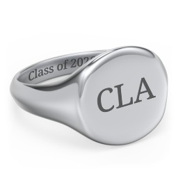 Men’s Round Signet Ring in 925 Sterling Silver