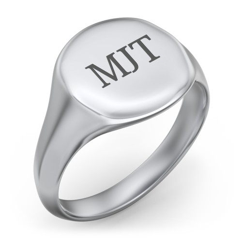 Men’s Round Signet Ring – Sterling Silver