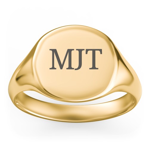 Men’s Round Signet Ring – 9kt Yellow Gold