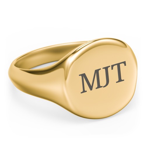 Men’s Round Signet Ring – 9kt Yellow Gold