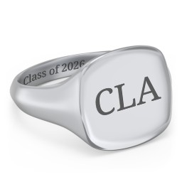 Men’s Cushion Shaped Signet Ring in 925 Sterling Silver