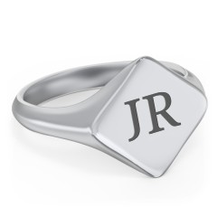 Men’s Diamond Shaped Signet Ring – Sterling Silver