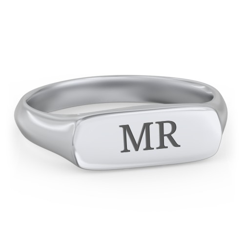 Men’s Bar Signet Ring – Sterling Silver