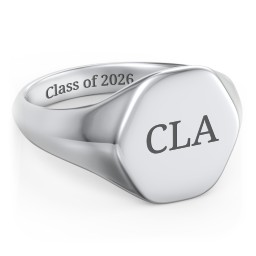 Men’s Hexagon Signet Ring in 925 Sterling Silver