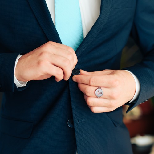 Men’s Cross Signet Ring – Sterling Silver