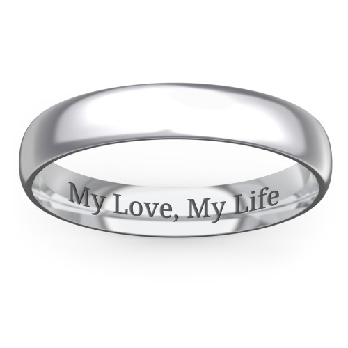 Men's Half Round Comfort Fit Wedding Band - 4mm Width