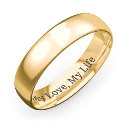 Men's Half Round Comfort Fit Wedding Band - 5mm Width